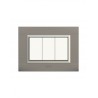 PLAQUES NOVA 45 RECTANGULAIRE ARGENT OPAQUE AVEC CADRE CHROME 3 MODULES|sfh|faaf0d93dd1e|
