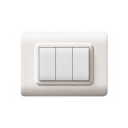 PLAQUE TECHNOPOLYMERE 44 RECTANGULAIRE BLANC 3 MODULES|sfh|9452f0862380|