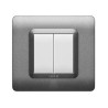 PLAQUE TECHNOPOLYMERE 44 CARRÉE ARGENT OPAQUE 2 MODULES|sfh|a84bc3af8ca7|