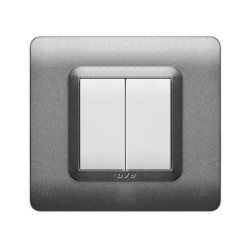 PLAQUE TECHNOPOLYMERE 44 CARRÉE ARGENT OPAQUE 2 MODULES|sfh|3bde0618190a|