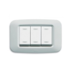 PLAQUE YES 45 RECTANGULAIRE BLANC 3 MODULES|sfh|7cdd1f57525d|