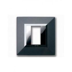PLAQUE ZAMA 44 CARRÉE GRIS FONCÉ METALLISÉ 1 MODULE|sfh|45dc6385538f|