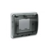 PLAQUE ETANCHE ENCASTREE CARREE 2 MODULES S45 COUVERCLE RIGIDE FUME|sfh|1e0c0228f145|