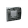 PLAQUE ETANCHE ENCASTREE CARREE 2 MODULES S45 COUVERCLE RIGIDE FUME|sfh|bbba37e4ccff|