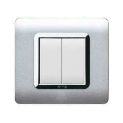 PLAQUE TECHNOPOLYMERE 44 CARREE ALLUMIA AVEC CADRE CHROMÉ 2 MODULES|sfh|654592bf50cc|