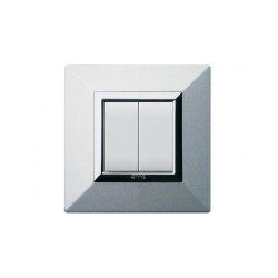 PLAQUE ZAMA 44 CARRÉE ALUMUNIUM NATUREL BROSSÉ 2 MODULES|sfh|8d01dd4ef781|