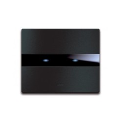 PLAQUE TOUCH 44 RECTANGULAIRE ALUMUNIUM ANTHRACITE BROSSE 3 MODULES|sfh|8f6af05a21cf|