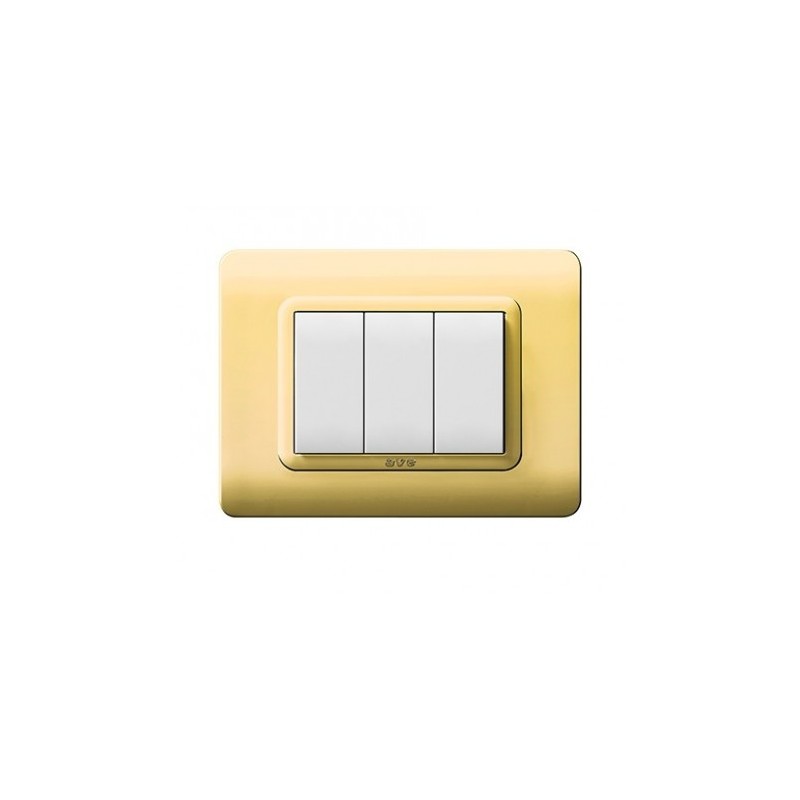 PLAQUE TECHNOPOLYMERE 44 RECTANGULAIRE DORÉE 3 MODULES|sfh|5beb963b5356|