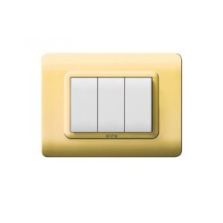 PLAQUE TECHNOPOLYMERE 44 RECTANGULAIRE DORÉE 3 MODULES|sfh|41793f0e8ad8|