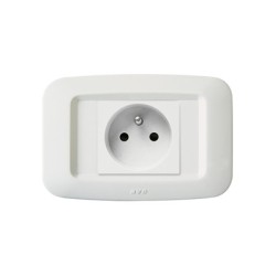 PLAQUE YES 45 RECTANGULAIRE BLANC TROU CARRE 2 MODULES|sfh|82360d4419d2|