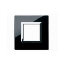 PLAQUE VERA 44 CARREE EN VERRE NOIR ABSOLU 2 MODULES|sfh|24bac6e04b48|