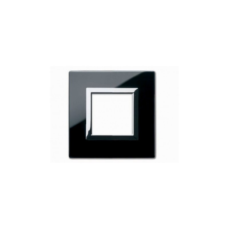 PLAQUE VERA 44 CARREE EN VERRE NOIR ABSOLU 2 MODULES|sfh|24bac6e04b48|