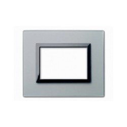 PLAQUE VERA 44 RECTANGULAIRE EN VERRE GRIS OPAQUE 3 MODULES|sfh|2259b73fdab0|