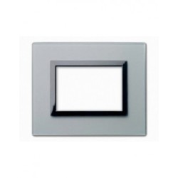 PLAQUE VERA 44 RECTANGULAIRE EN VERRE GRIS OPAQUE 3 MODULES|sfh|f3b74630bb8d|