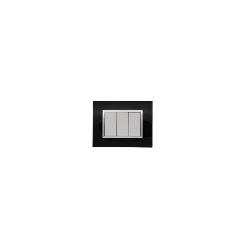 BELLA Rectangulaire Noir Brillant / Cadre Chromé|sfh|91dec11bacd2|