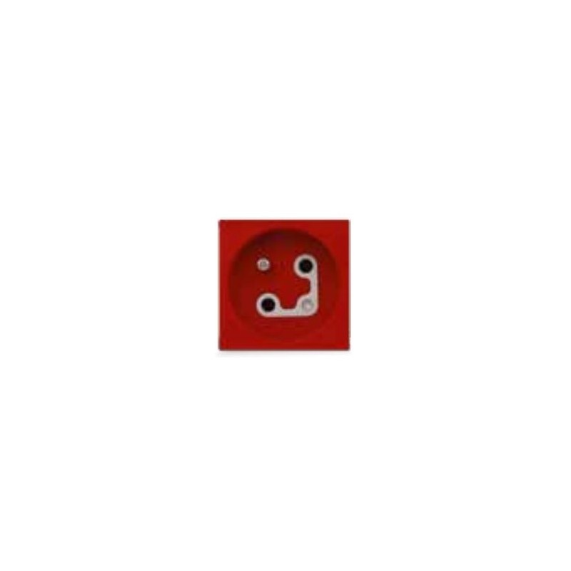 Prise 2P+T Carrée Française Rouge avec Détrompeur|sfh|86a795ef6427|