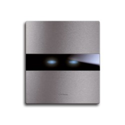 PLAQUE TOUCH 44 CARRÉE ALUMUNIUM NATUREL BROSSÉ 2 MODULES|sfh|306832edb874|