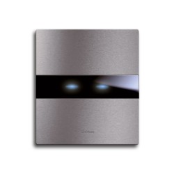 PLAQUE TOUCH 44 CARRÉE ALUMUNIUM NATUREL BROSSÉ 2 MODULES|sfh|939a781d6cc6|