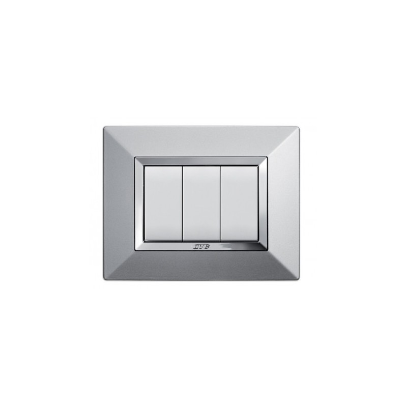 PLAQUE ZAMA 44 RECTANGULAIRE ALUMUNIUM NATUREL BROSSÉ 3 MODULES|sfh|638048e54217|