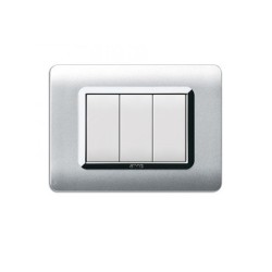 PLAQUE TECHNOPOLYMERE 44 RECTANGULAIRE ALLUMIA AVEC CADRE CHROME 3 MODULES|sfh|4268a61e2c07|