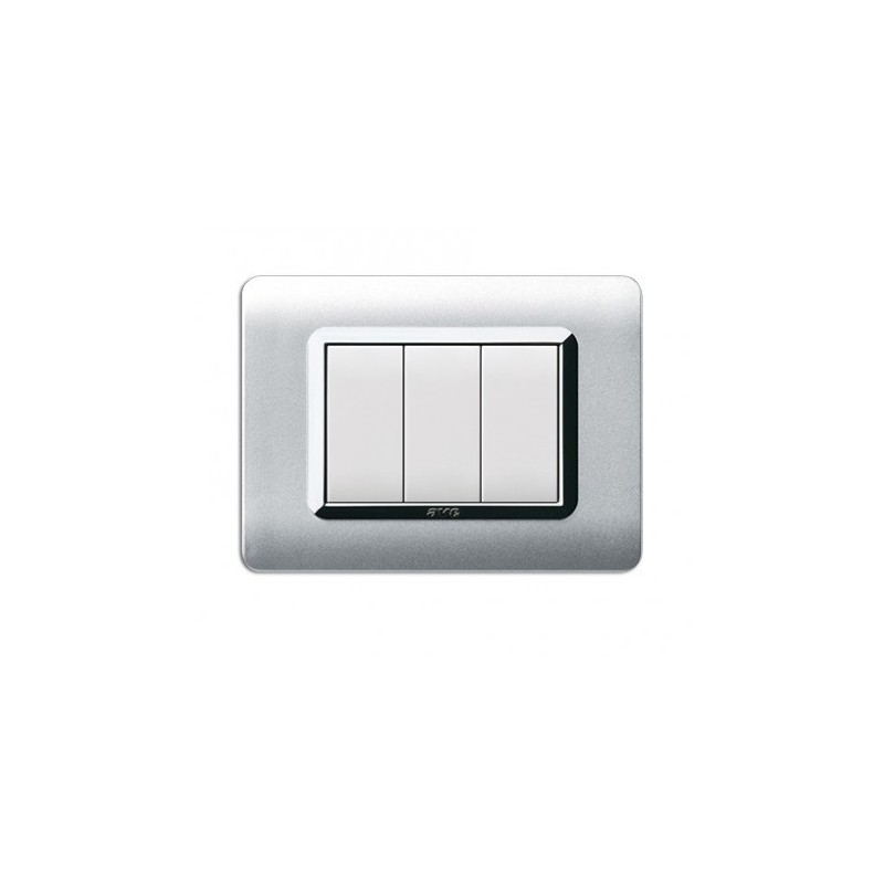 PLAQUE TECHNOPOLYMERE 44 RECTANGULAIRE ALLUMIA AVEC CADRE CHROME 3 MODULES|sfh|4268a61e2c07|