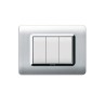 PLAQUE TECHNOPOLYMERE 44 RECTANGULAIRE ALLUMIA AVEC CADRE CHROME 3 MODULES|sfh|4268a61e2c07|