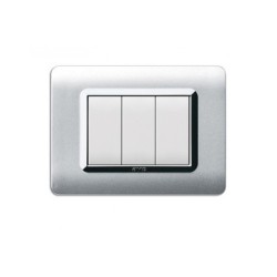 PLAQUE TECHNOPOLYMERE 44 RECTANGULAIRE ALLUMIA AVEC CADRE CHROME 3 MODULES|sfh|8f39d8dbe09e|