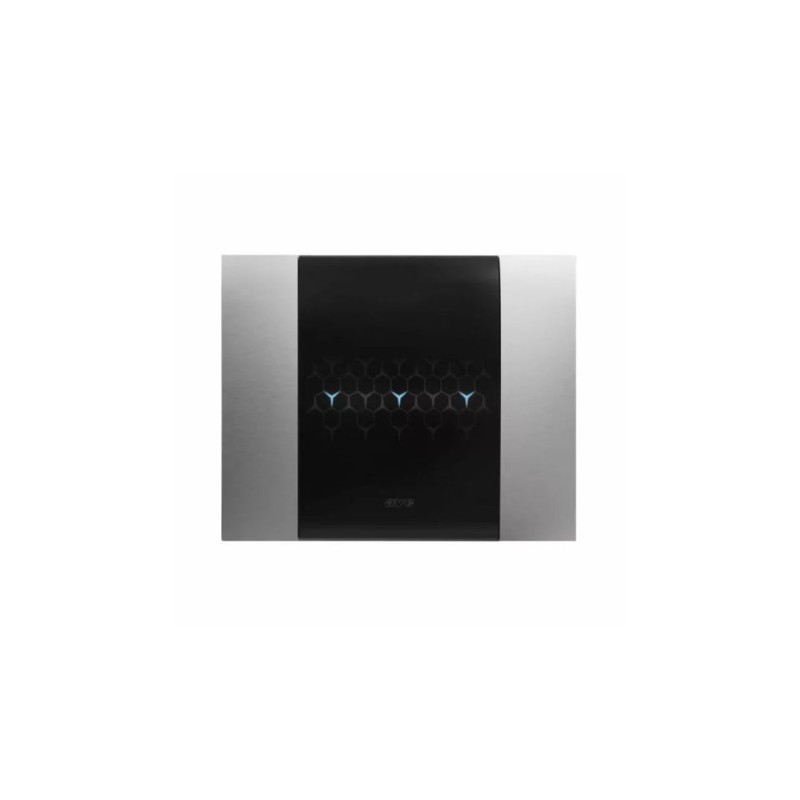 PLAQUE SMART 44 TOUCH RECTANGULAIRE ACIER NATUREL EFFET BROSSÉ JUSQU'À 6 COMMANDES 3 MODULES|sfh|0cd9117e91f6|