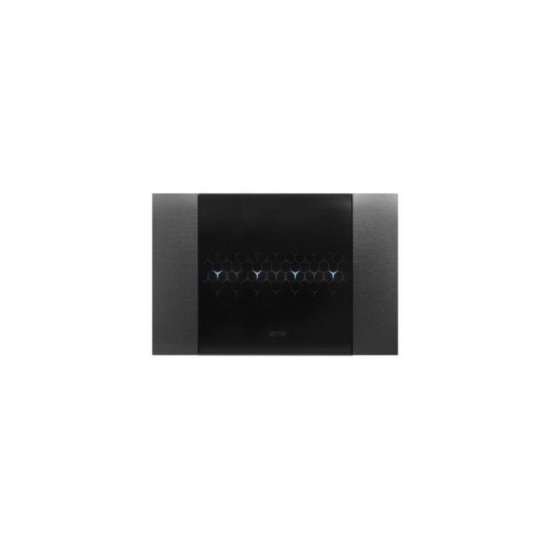 PLAQUE SMART 44 TOUCH RECTANGULAIRE ACIER ANTHRACITE EFFET BROSSÉ JUSQU'À 7 COMMANDES 4 MODULES|sfh|3f0265c3b3b6|