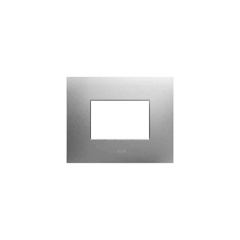 PLAQUE SMART 44 RECTANGULAIRE ACIER NATUREL EFFET BROSSÉ 3 MODULES|sfh|95cc281320a5|