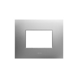 PLAQUE SMART 44 RECTANGULAIRE ACIER NATUREL EFFET BROSSÉ 3 MODULES|sfh|cf35996a9478|