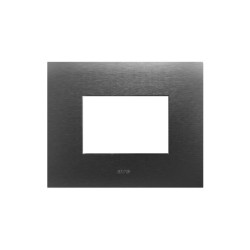 PLAQUE SMART 44 RECTANGULAIRE ACIER ANTHRACITE EFFET BROSSÉ 3 MODULES|sfh|d54a9f6b94f4|
