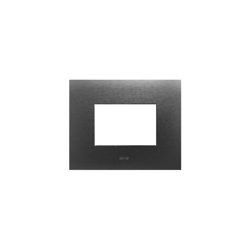 PLAQUE SMART 44 RECTANGULAIRE ACIER ANTHRACITE EFFET BROSSÉ 3 MODULES|sfh|d54a9f6b94f4|