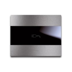 PLAQUE TOUCH 44 RECTANGULAIRE POUR PRISE COULISSANTE ALUMUNIUM NATUREL BROSSÉ|sfh|995c94a31a46|