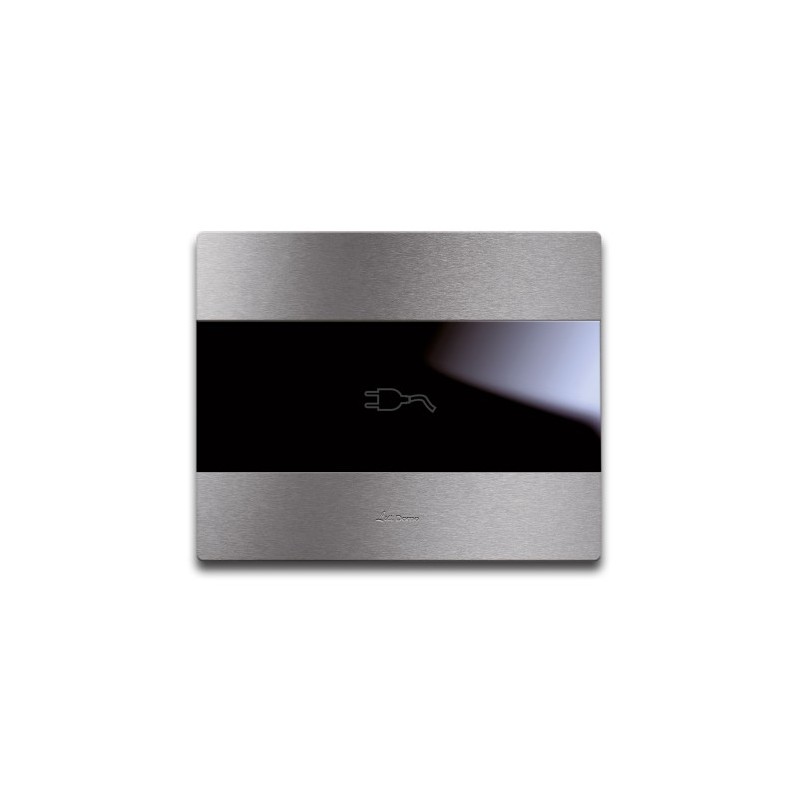 PLAQUE TOUCH 44 RECTANGULAIRE POUR PRISE COULISSANTE ALUMUNIUM NATUREL BROSSÉ|sfh|995c94a31a46|