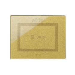 PLAQUE VERA 44 TOUCH RECTANGULAIRE DORÉ POUR PRISE COULISSANTE AVEC SYMBOLE PRISE|sfh|31154a4c5595|