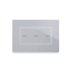 PLAQUE VERA 44 TOUCH RECTANGULAIRE GRIS OPAQUE 4 MODULES 3 COMMANDES|sfh|868b3c667a3d|