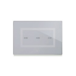 PLAQUE VERA 44 TOUCH RECTANGULAIRE GRIS OPAQUE 4 MODULES 3 COMMANDES|sfh|19e35c09457d|