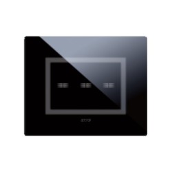 PLAQUE VERA 44 TOUCH RECTANGULAIRE NOIR ABSOLU 3 MODULES 3 COMMANDES|sfh|66c72dc73bec|