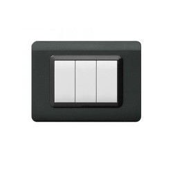 PLAQUE TECHNOPOLYMERE 44 RECTANGULAIRE GRIS FONCÉ 3 MODULES|sfh|05f10c508dcf|