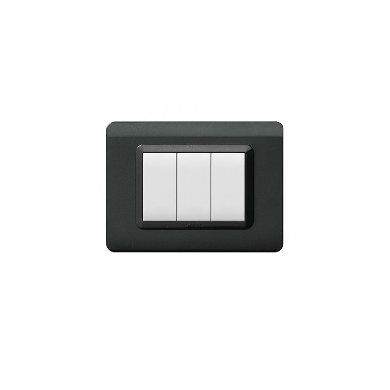 PLAQUE TECHNOPOLYMERE 44 RECTANGULAIRE GRIS FONCÉ 3 MODULES|sfh|05f10c508dcf|