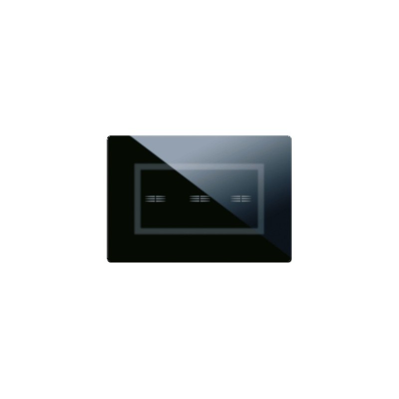 PLAQUE VERA 44 TOUCH RECTANGULAIRE NOIR ABSOLU 4 MODULES 3 COMMANDES|sfh|464b54ccac44|