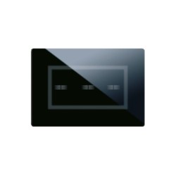 PLAQUE VERA 44 TOUCH RECTANGULAIRE NOIR ABSOLU 4 MODULES 3 COMMANDES|sfh|c051a48be186|