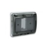 PLAQUE ETANCHE ENCASTREE CARREE 1 MODULE S45 COUVERCLE RIGIDE FUME|sfh|60366766730c|