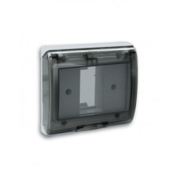 PLAQUE ETANCHE ENCASTREE CARREE 1 MODULE S45 COUVERCLE RIGIDE FUME|sfh|731d11c63978|