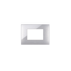 PLAQUE YOUNG 44 RECTANGULAIRE GRIS MÉTALLISÉ 3 MODULES|sfh|e0d271a284bf|