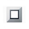 PLAQUE ZAMA 44 CARREE ARGENT OPAQUE 2 MODULES|sfh|8f7e1d4b7b1b|