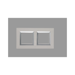 PLAQUE CUBICA 44 CARRÉE BLANC AVEC CADRE CHROMÉ 2+2 MODULES|sfh|04525ab8561a|