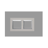 PLAQUE CUBICA 44 CARRÉE BLANC AVEC CADRE CHROMÉ 2+2 MODULES|sfh|04525ab8561a|