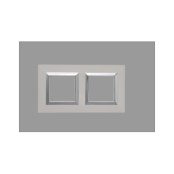 PLAQUE CUBICA 44 CARRÉE BLANC AVEC CADRE CHROMÉ 2+2 MODULES|sfh|5536794f4f2c|